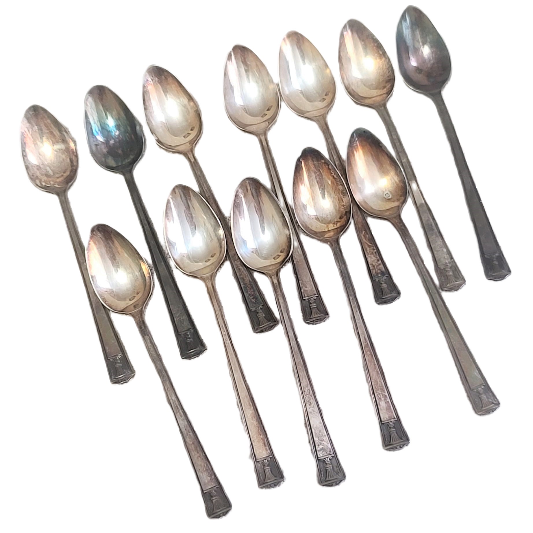 Vintage Silve Plated Tea Spoons Set of 12 Liberty Bell design
